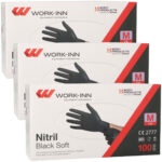 Einweg-Nitril-Handschuhe, puderfrei, 300 Stk., Grösse M, schwarz