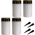 4er-Set Solar LED-Grabkerze mit Erdspiess, weiss