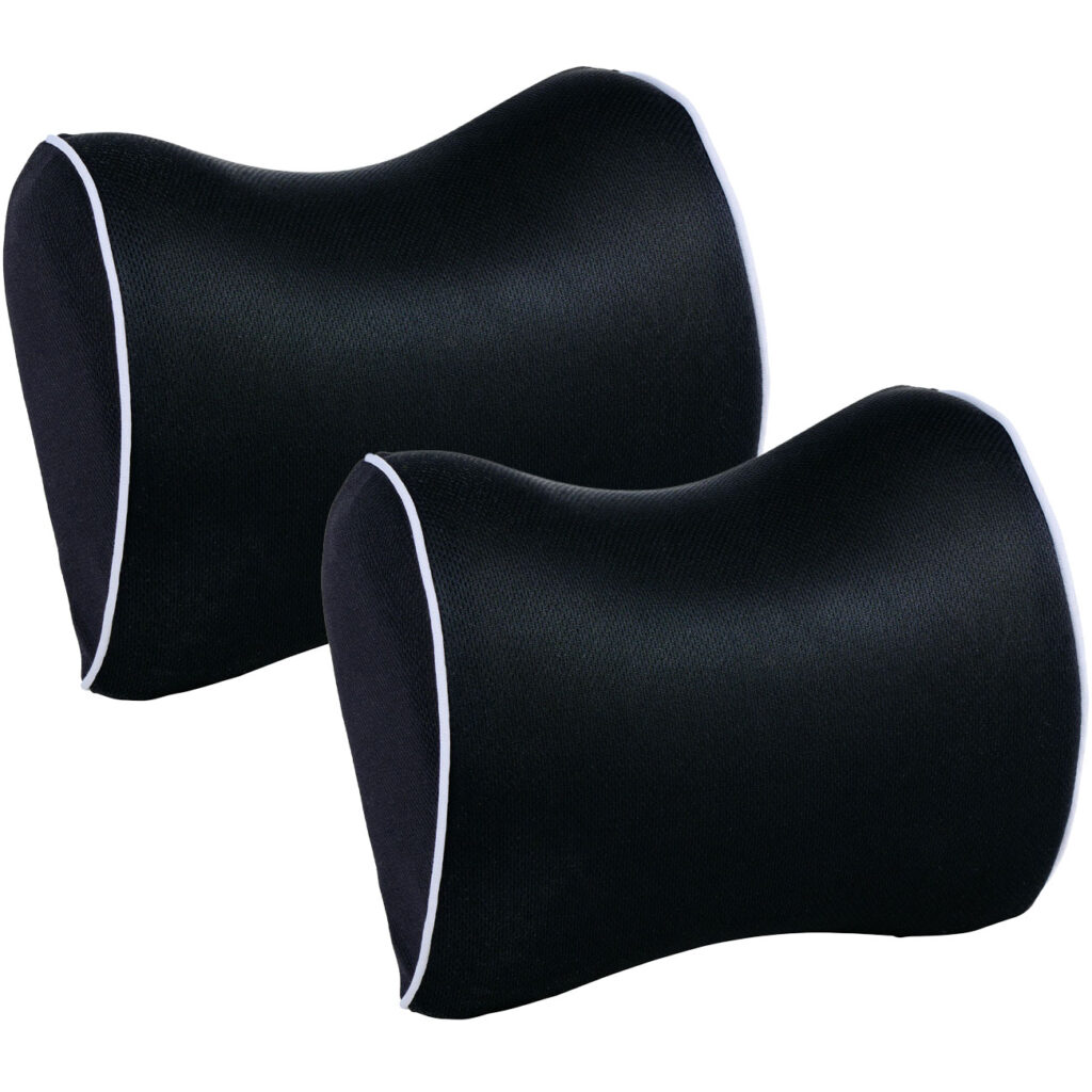 2er-Set Auto-Nackenstützkissen aus Memory-Foam, schwarz