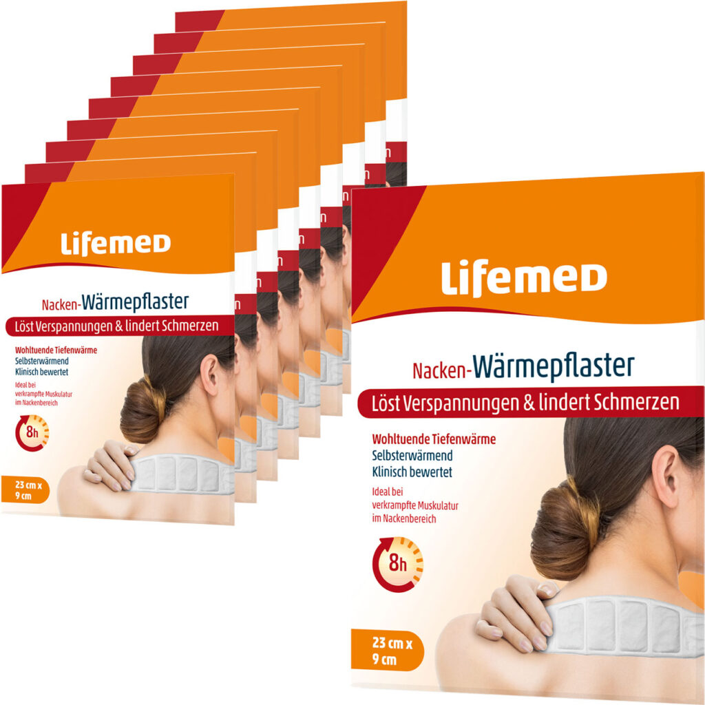 10er-Set Nacken-Wärmepflaster mit 8h Wirkung, 23 x 9 cm, weiss