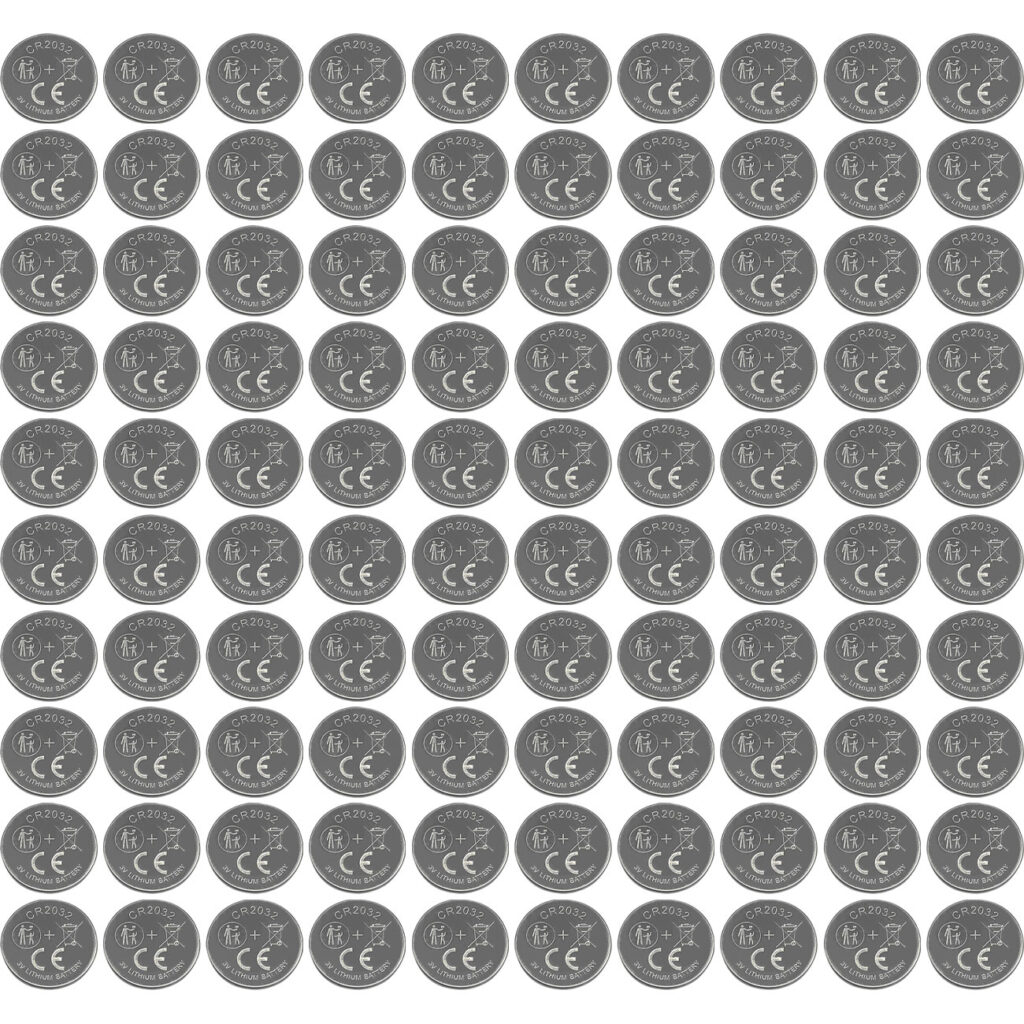 CR2032 Lithium-Knopfzellen, 100er-Set, 3V