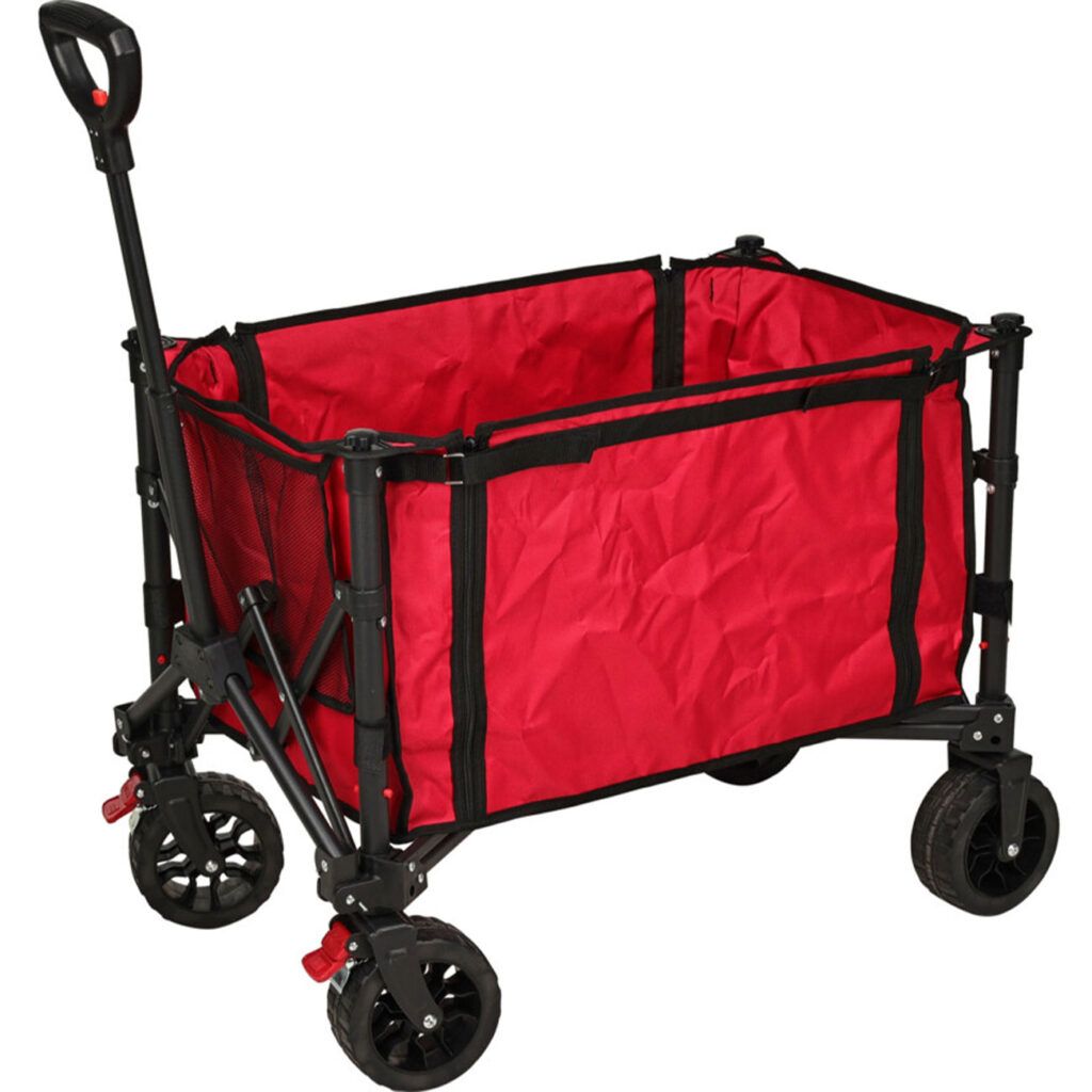 Bollerwagen, faltbar, rot-schwarz, 80 Kg Tragekraft