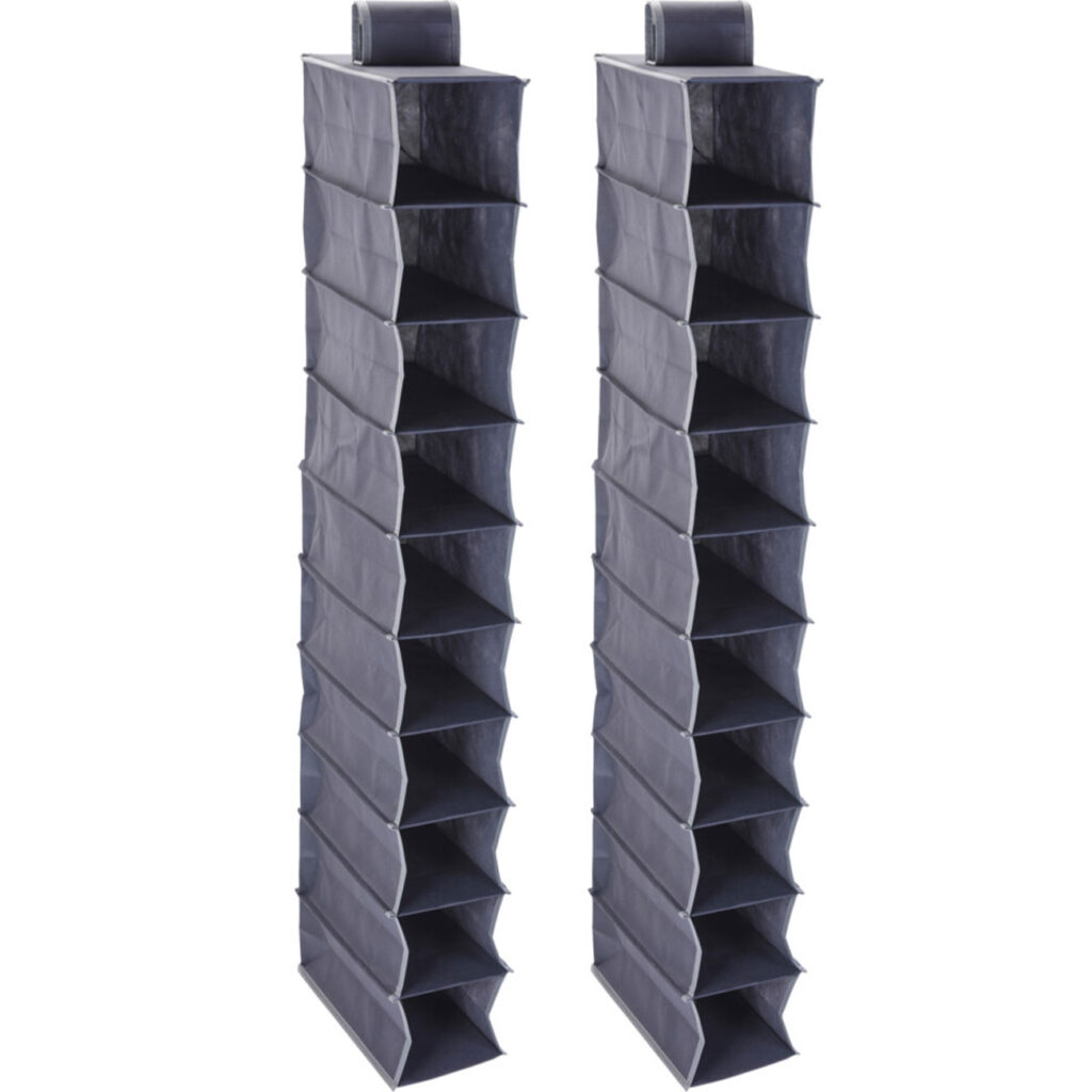 2er-Set Schrank-Hängeregal, für Kleidung, Schuhe etc., 10 Fächer