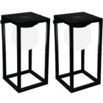 2er-Set Solar Tischleuchte, schwarz, H 30 cm