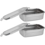 2er-Set Frischhaltedose aus Edelstahl mit Kunststoff Clip-Deckel, 750 ml