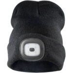 LED-Wintermütze, schwarz, LED Beanie