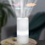 2er-Set Projektor Kerze, verschiedene Schablonen, weiss, 7 x 15 cm