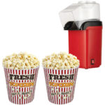 Heissluft Popcorn Maschine, inkl. 2 Popcorn Becher, 1200 W Heissluft Popcorn Maschine, inkl. 2 Popcorn Becher, 1200 W