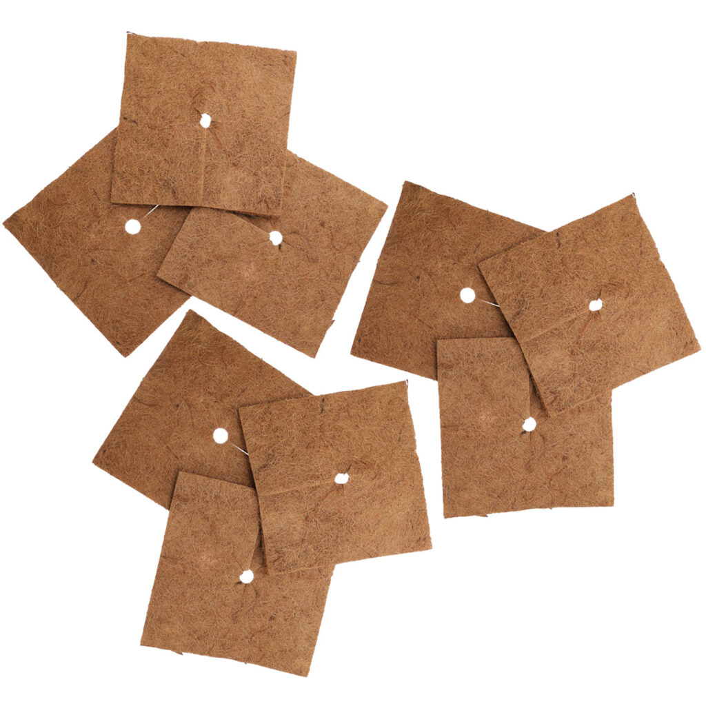9er-Set Frostschutz-Kokosmatten für Topfpflanzen, quadratisch, 38 x 38 cm
