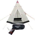 Set aus 3-Personen Tipi-Zelt, Ø 2,5m und Reise-Insektennetz (170 x 220 cm) Set aus 3-Personen Tipi-Zelt, Ø 2,5m und Reise-Insektennetz (170 x 220 cm)