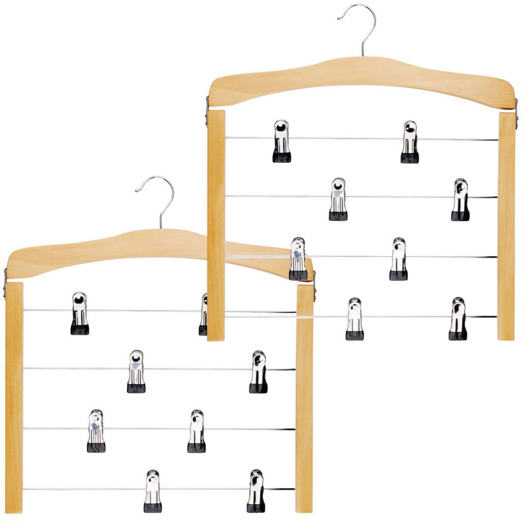 2er-Set Mehrfach Hosenbügel mit  Clips