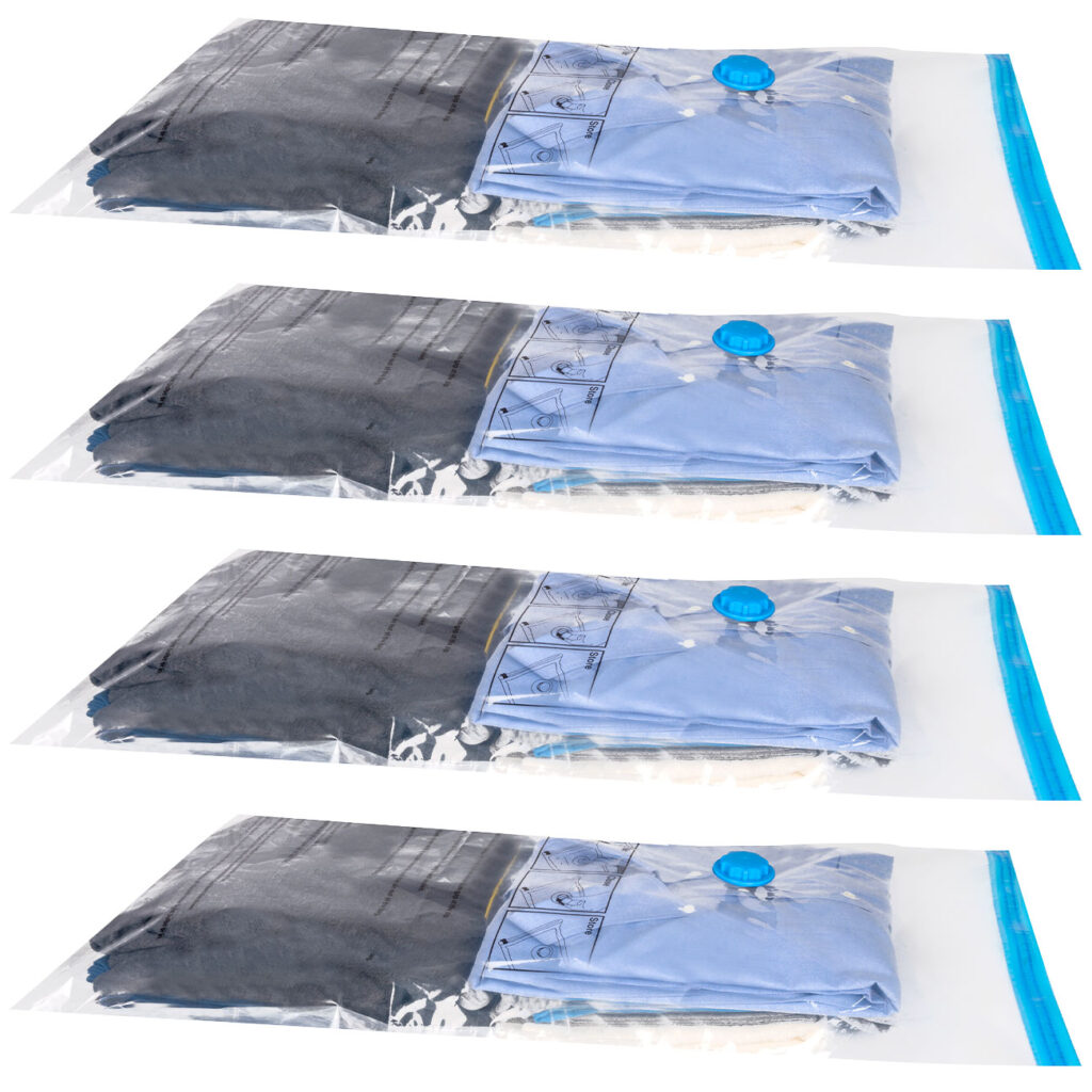 4er-Set Vakuum-Beutel mit Clip-Verschluss, 2 Grössen
