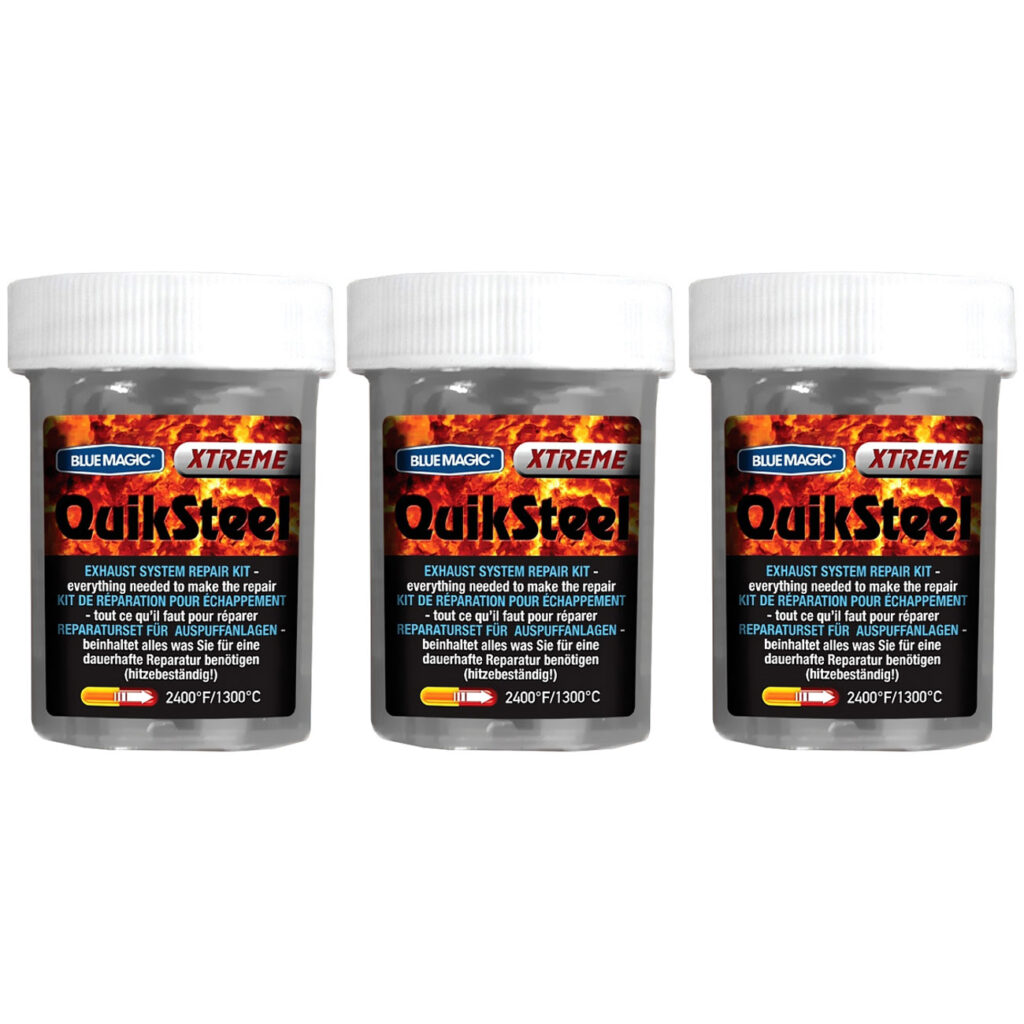 3er-Set QuikSteel Metall-Kaltschweissmasse, hochtemperaturbeständig bis 1.300 °C