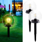 2er-Set 2in1-Solar-Kugel-Lampe aus Glas mit abnehmbarem Erdspiess, Ø18 cm, IP44