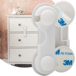 10er-Set Baby-Sicherungen für Schubladen- und Schranktüren, klebend, weiss