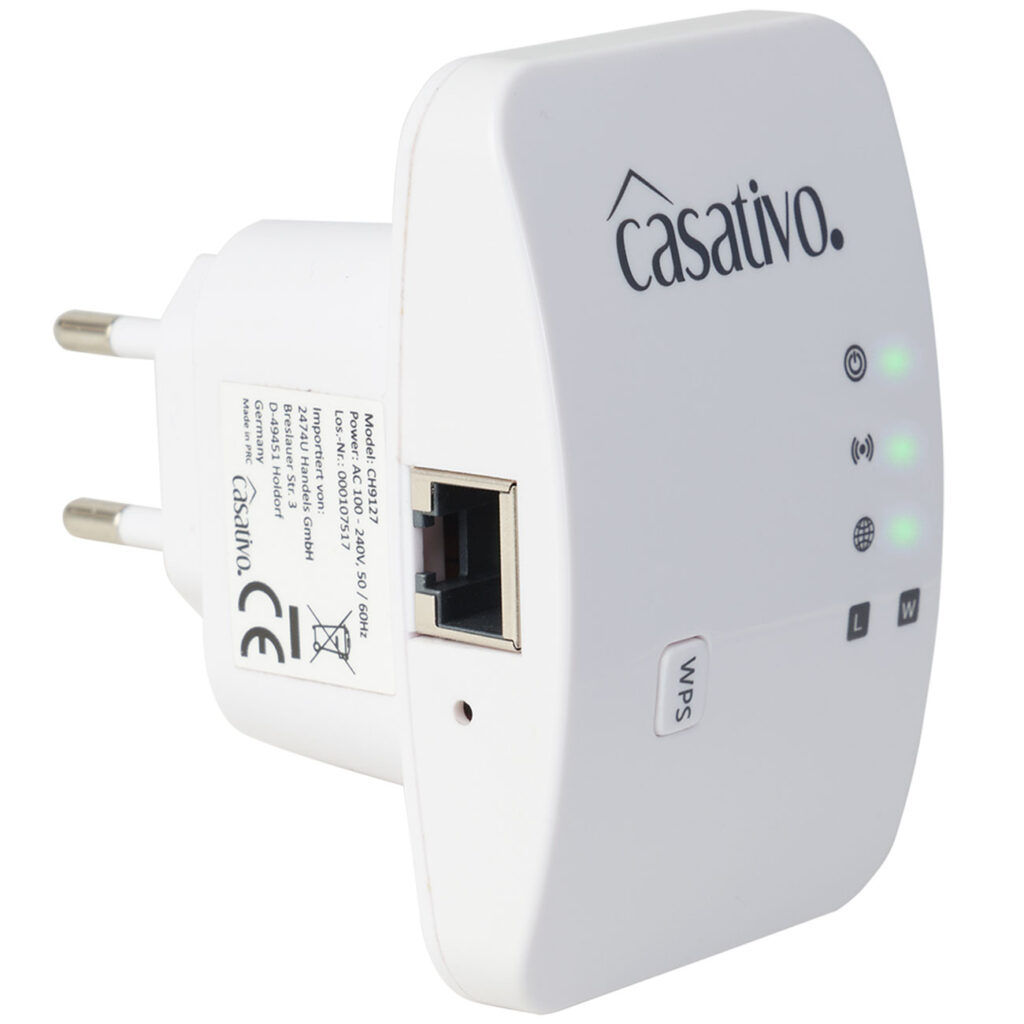 Mini-WLAN-Repeater mit WPS-Funktion, 300 Mbit/s, LAN-Anschluss & 2,4 GHz