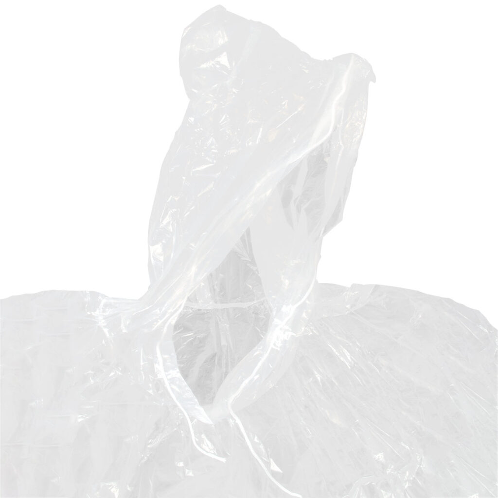 Regenponcho mit Kapuze, transparent