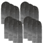 12er-Set Kleiderschutzhülle mit Reissverschluss, 137 x 60 cm, grau