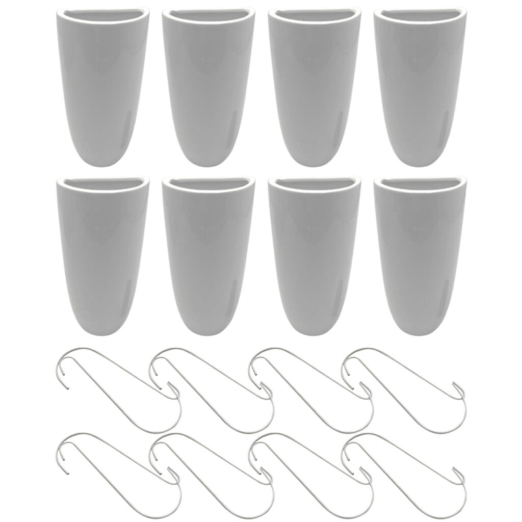 8er-Set Luftbefeuchter für Heizkörper, Keramik, weiss, je 350 ml