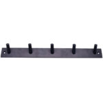 Garderobenleiste aus Stahl mit 5 Haken, schwarz