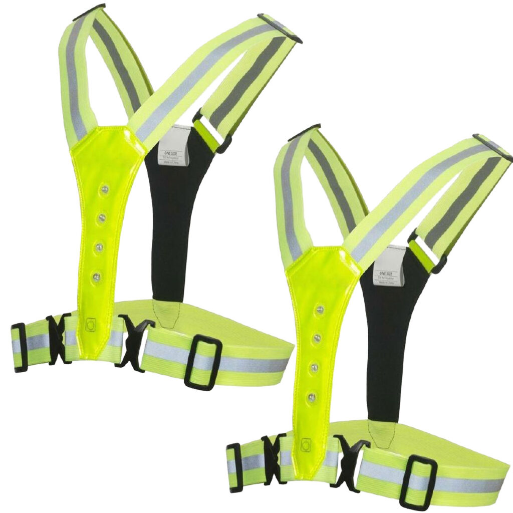 2er-Set Sicherheitsweste mit 3 Leuchtmodi für Sporttreibende, verstellbar, wasserfest