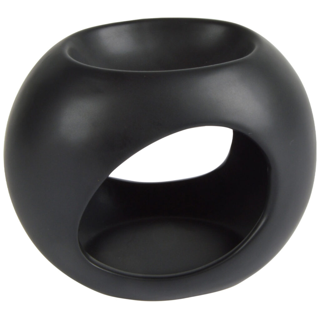 Duftlampe aus Keramik, schwarz, Ø 13 cm