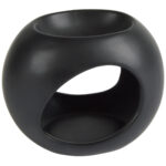 Duftlampe aus Keramik, schwarz, Ø 13 cm