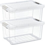 2er-Set Vorratsbox, 16 Liter , transparent