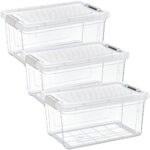 3er-Set Vorratsbox, 9 Liter, transparent