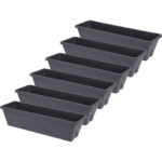 6er-Set Blumenkasten, anthrazit, 50 cm