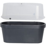 Geländer-Blumentopf mit Gewächshaus-Haube, anthrazit Geländer-Blumentopf mit Gewächshaus-Haube, anthrazit