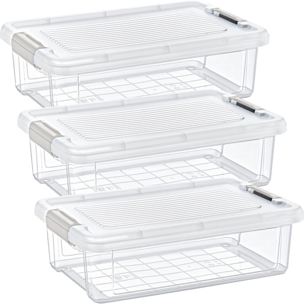 3er-Set Vorratsbox, 6 l, transparent