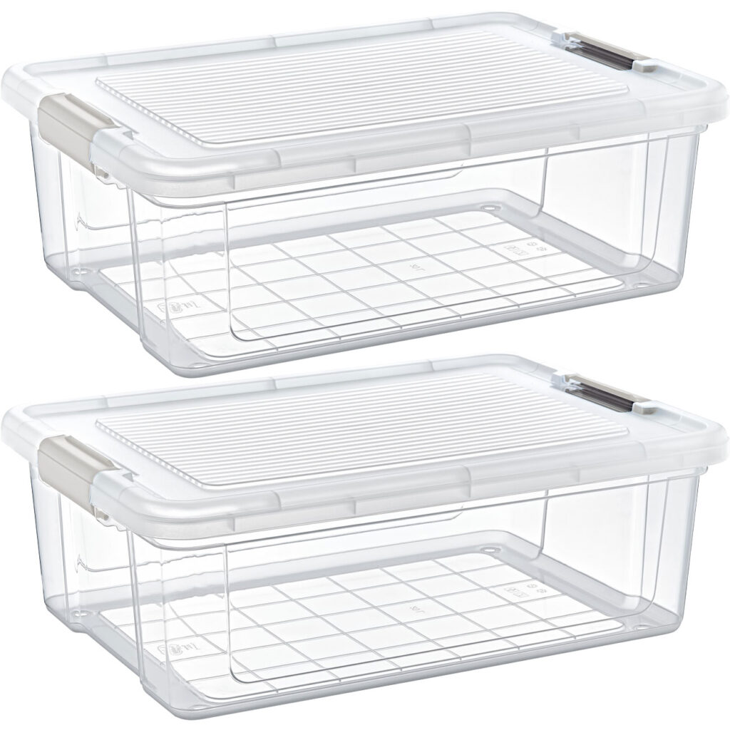2er-Set Vorratsbox, 20 l, transparent
