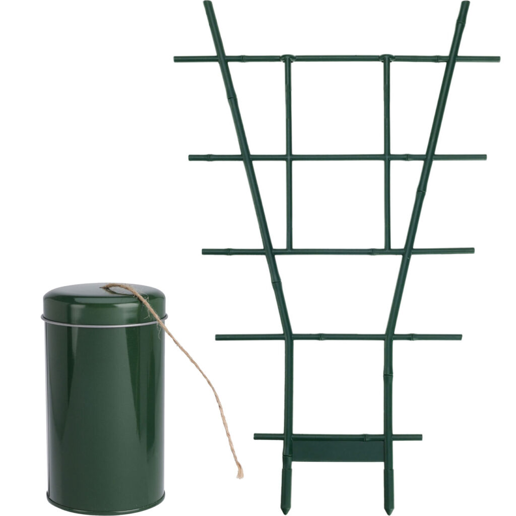 Juteschnur, 100 m & Fächerspalier Pflanzgitter, grün, 38 x 24 cm