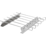 6 Grillspiesse mit Ablage-Gestell, Edelstahl