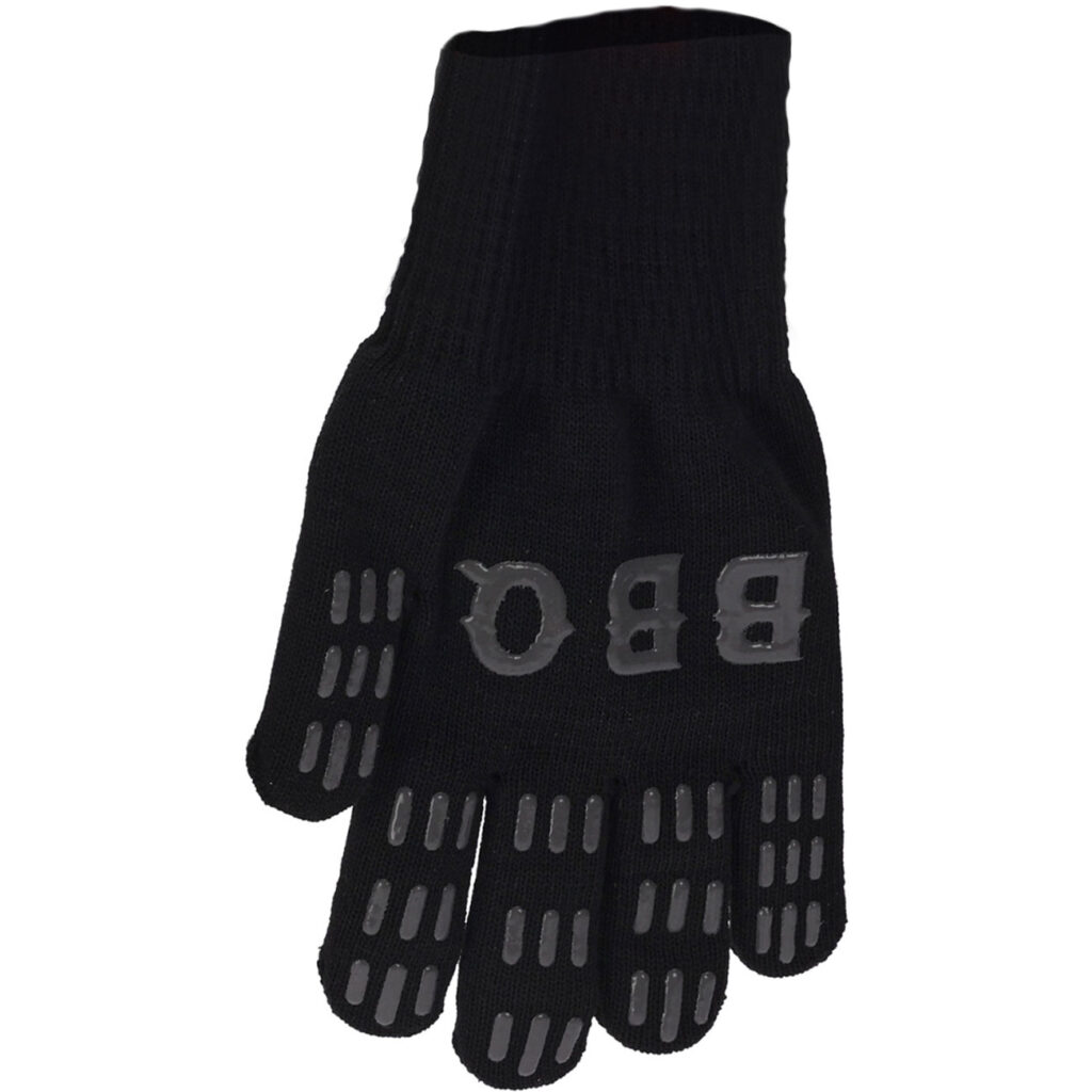 Grillhandschuh, silikonbeschichtet, schwarz