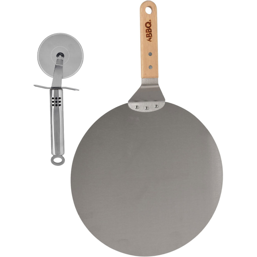 Pizza-Set aus Edelstahl Pizzaschaufel, Ø 30,5 cm & Pizzaschneider, 22 cm