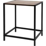 Beistelltisch rechteckig, schwarz & Holzoptik, 32,5 x 28 x 37,5 cm