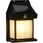 Solar Wandleuchte mit Bewegungssensor, schwarz