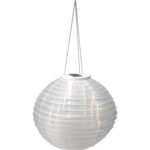 Solar LED Lampion mit Dämmerungssensor, weiss,  Ø 28 cm