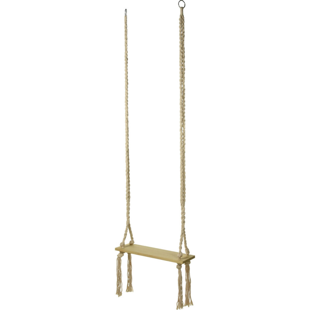 Holzschaukel mit Quasten-Verzierung, 20 x 55 cm Holzschaukel mit Quasten-Verzierung, 20 x 55 cm