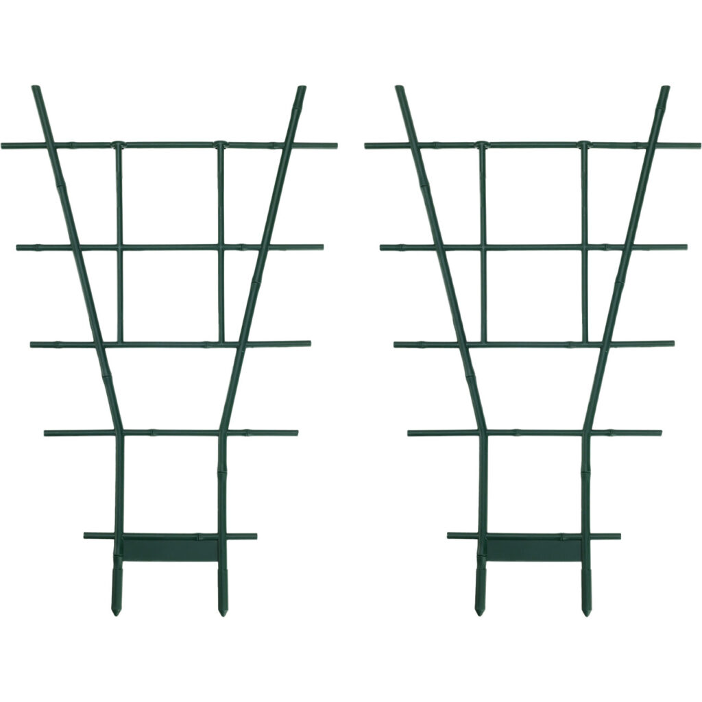 2er-Set Fächerspalier Pflanzgitter, grün, 49 x 29 cm