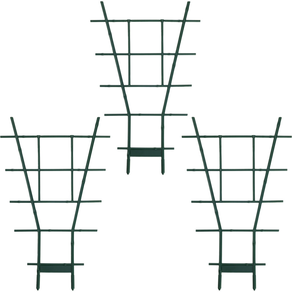 3er-Set Fächerspalier Pflanzgitter, grün, 59 x 33 cm