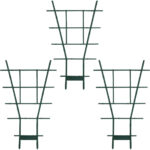 3er-Set Fächerspalier Pflanzgitter, grün, 59 x 33 cm