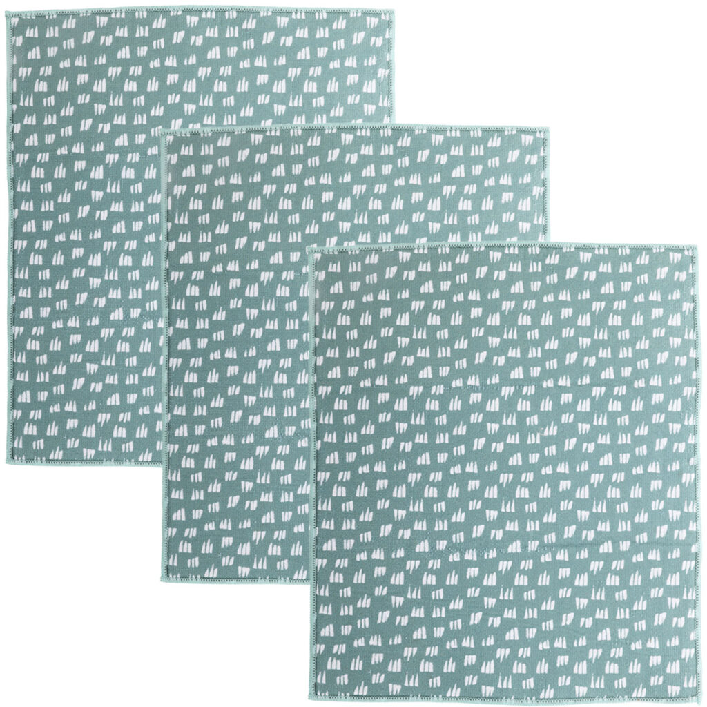3er-Set Mikrofaser-Abtropfmatte, saugfähig, grün, 40 x 48 cm