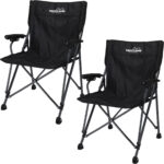 2er-Set Campingstuhl, schwarz, klappbar