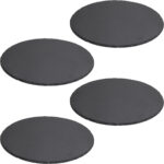 4er-Set Serviertablett, Schieferplatte, Ø 28 cm