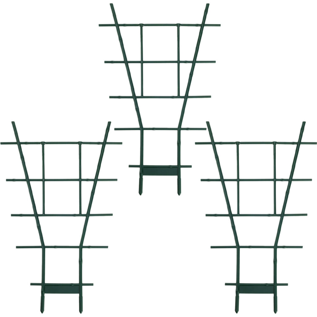 3er-Set Fächerspalier Pflanzgitter, grün, 38 x 24 cm