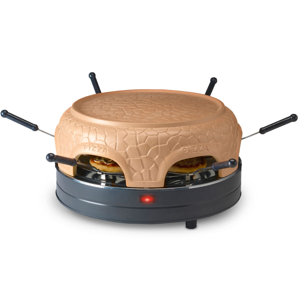 Pizzaofen mit Keramik-Kuppel für 6 Personen, 1000 Watt