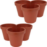 2er-Set Blumentopf mit 3 Fächern, terracotta, 100% recyclebarem Kunststoff, Ø 44 cm 2er-Set Blumentopf mit 3 Fächern, terracotta, 100% recyclebarem Kunststoff, Ø 44 cm